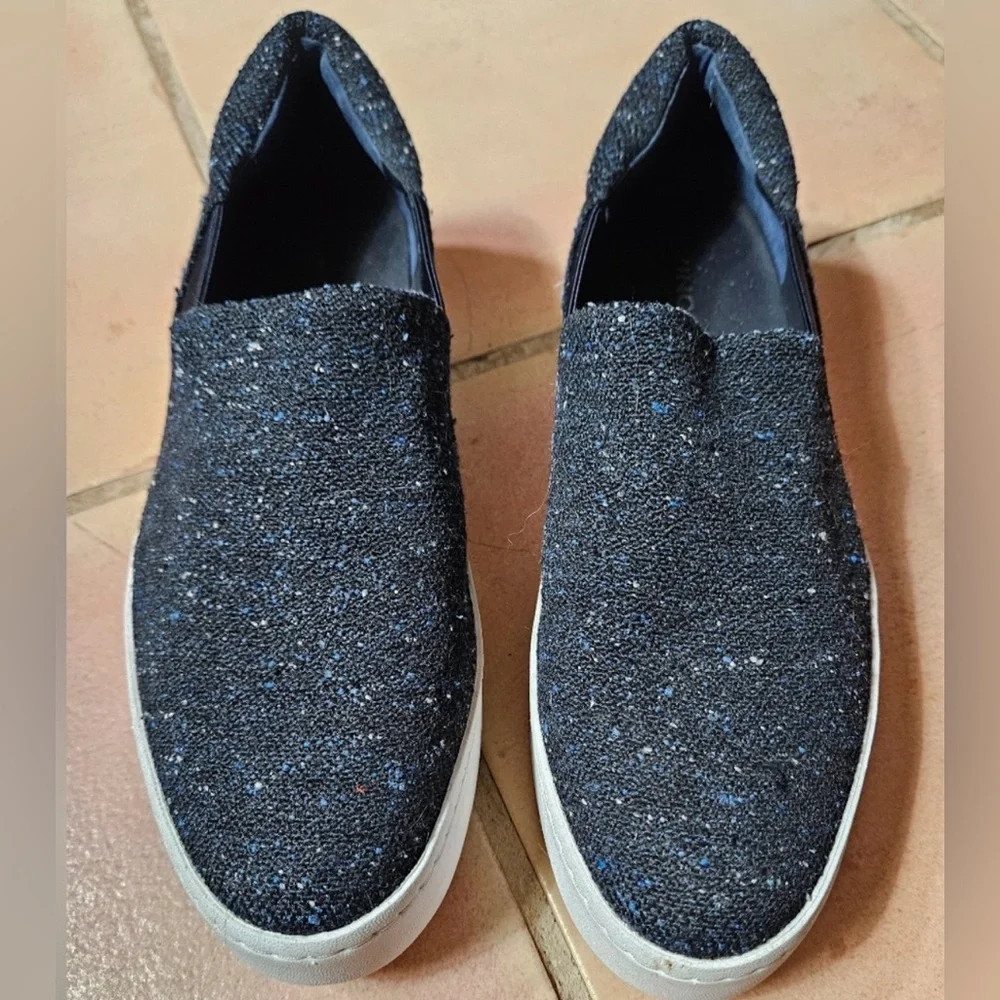 Vince Warren Platform Slip On Sneaker in Navy Tweed 8.5